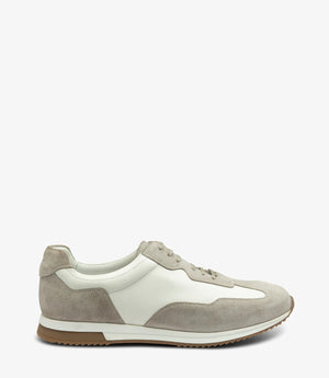 LOAKE Linford - Leather Sneakers - White/Grey Suede