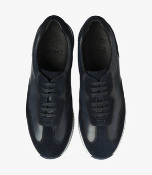 LOAKE Linford - Leather Sneakers - Navy Suede