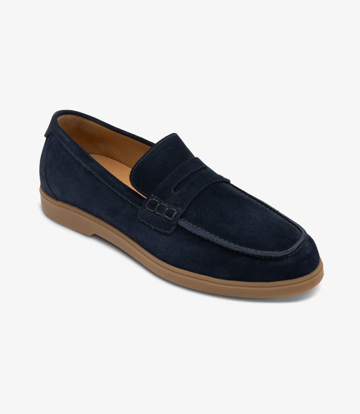 LOAKE Lucca Loafer Shoe - Navy Suede