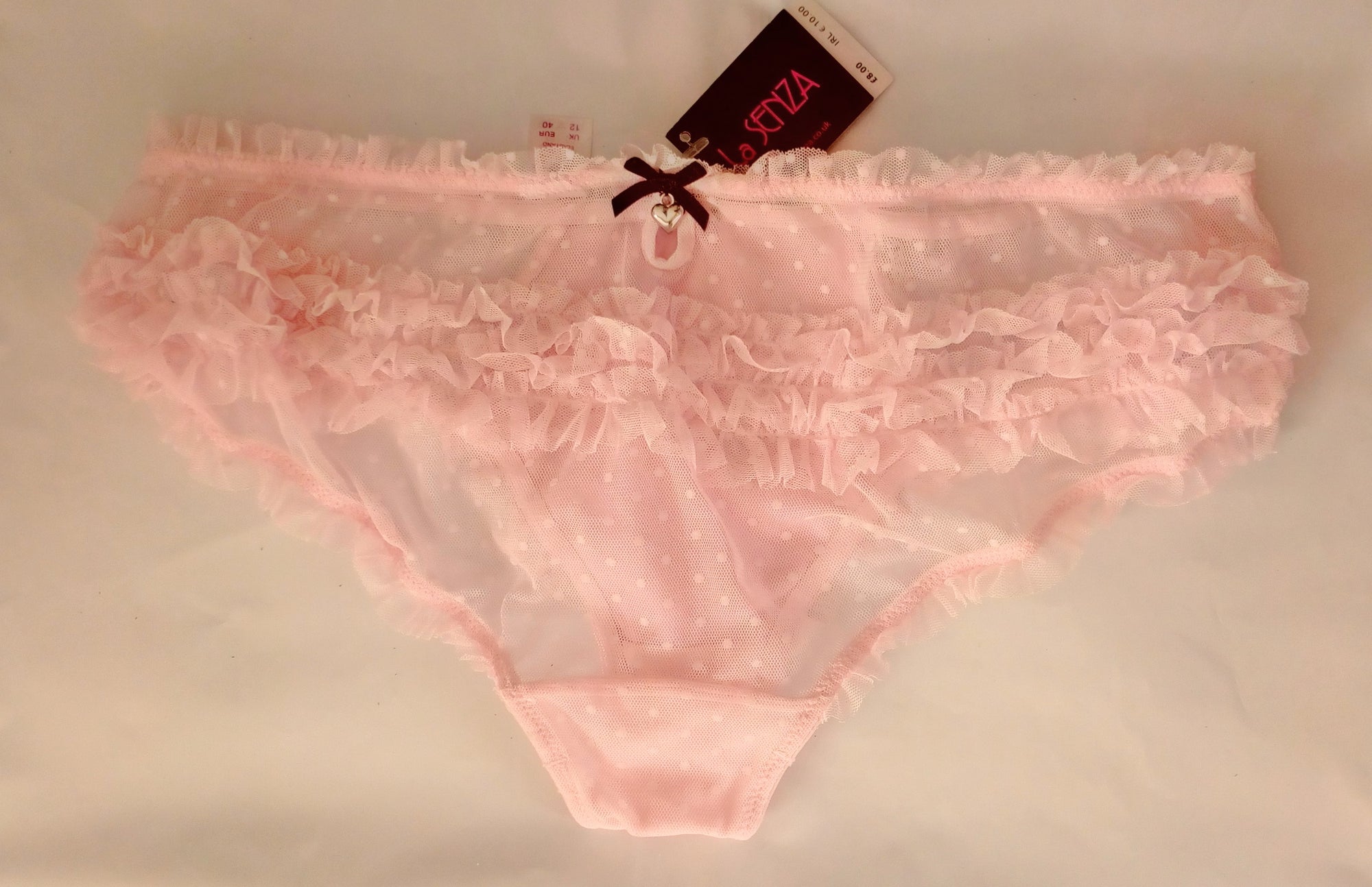 La Senza Unlined Lace Bodysuit -Antique Rose Pink S-M